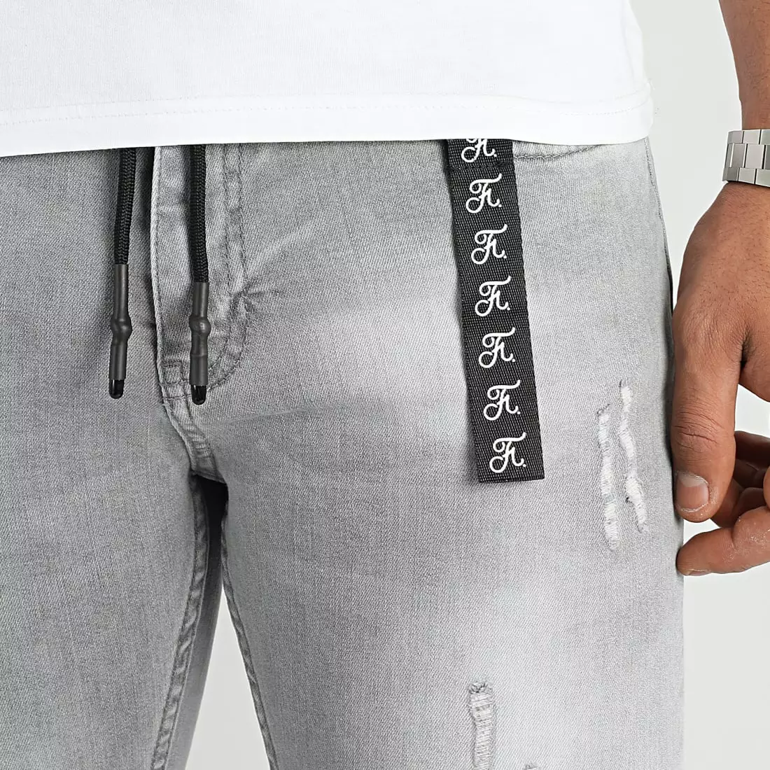 Grosses soldes 👍 Jean Slim Fit Avec Destroy 954 Denim Gris de Final Club 🌟 4 Grosses soldes 👍 Jean Slim Fit Avec Destroy 954 Denim Gris de Final Club 🌟 – Image 2