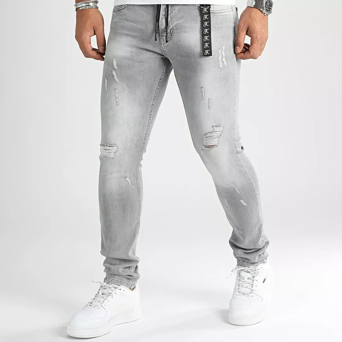 Grosses soldes 👍 Jean Slim Fit Avec Destroy 954 Denim Gris de Final Club 🌟 3 Grosses soldes 👍 Jean Slim Fit Avec Destroy 954 Denim Gris de Final Club 🌟