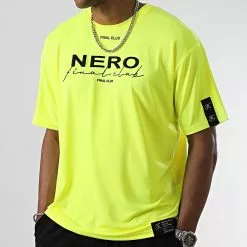 Nouveau 😀 Tee 👕 Shirt Oversize Large NERO 1st Drop Limited Fast Yellow de NERO x Final Club 😀