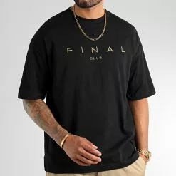 Meilleur prix ⌛ Tee 👕 Shirt Large Premium Gold Signature 1021 Noir de Final Club 🤩 -Final Club Soldes final club 324723 FINAL 1021 20220912T154705 03