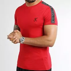 Grosses soldes 🔔 Tee 👚 Shirt Avec Bandes Et Broderie 1047 Rouge de Final Club 🔥 -Final Club Soldes final club 330057 FINAL 1047 20220929T160106 01