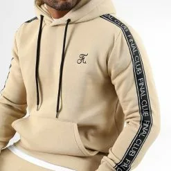 De gros 🤩 Sweat Capuche Premium A Bandes 1057 Beige de Final Club 🎁