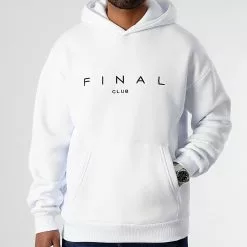 Le moins cher 👏 Sweat Capuche Large Avec Broderie 1062 Blanc de Final Club 😍 -Final Club Soldes final club 336873 FINAL 1062 20221110T080546 03
