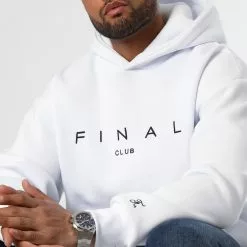 Le moins cher 👏 Sweat Capuche Large Avec Broderie 1062 Blanc de Final Club 😍